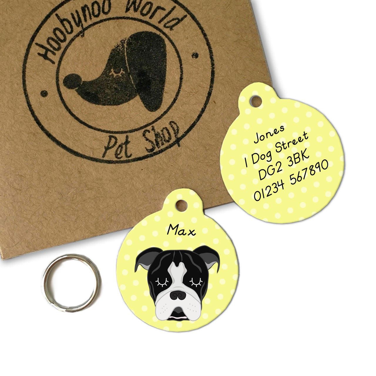 Dog Tags Old Tyme Bulldog Pet Tag Dog Name Tag Pet ID Etsy