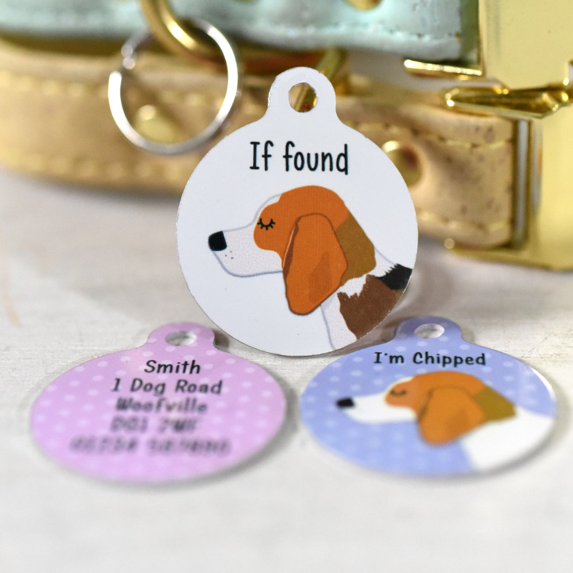 Dog ID Tag Beagle Dog Collar Tag Beagle Collar Charm Etsy
