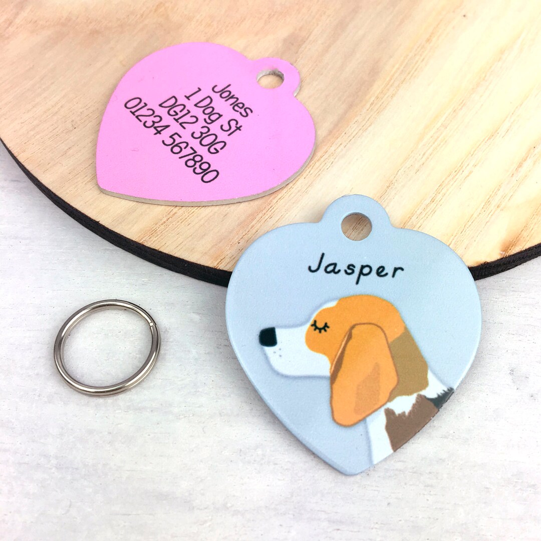 Beagle Dog Tag HEART Collar Tag Beagle Puppy Beagle Collar Etsy