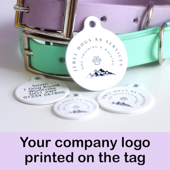 Bulk Custom Logo Pet ID Tags - Dog Walker ID Tags for Businesses