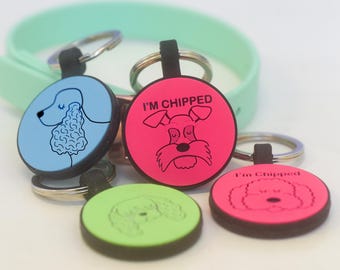 No Noise Dog ID Tag, Waterproof Silicone Collar Charm, Custom Cartoon Dog Engraved Pet Tag