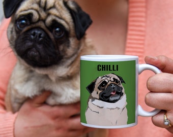 Draw My Pet on a Mug - Let Us Draw Your Pet on a Mug - Custom Pet Mug - Personalised Pet Mug - Personalized Pet Mug - Dogs, Cats, Dog, Cat