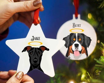 Dog Ornament Memorial Bauble Hanging Decoration for Christmas Trees