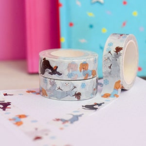 Winter teckel Washi tape 10m tape roll bruiloft scrapbooking dagboek decoratie planner accessoires papier ambachtelijke kawaii Washi tape schattig afbeelding 7