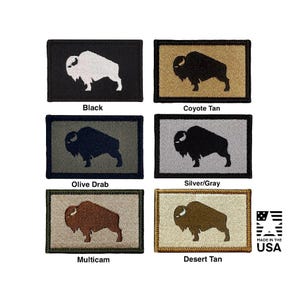 American Bison Morale Badge - 2x3 hook back Tactical Patch - Made in USA