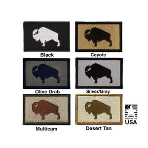 American Bison Morale Badge - 2x3 hook back Tactical Patch - Made in USA