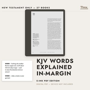 KJV Bible Journal for Kindle Scribe & E-Ink, New Testament Digital PDF, Hyperlinked Wide Margins