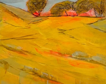 Original Abstract Art Landscape Acrylic COME WITH ME on Wooden Canvas by Judie Mulkey Wall Art Home Decor Gifts