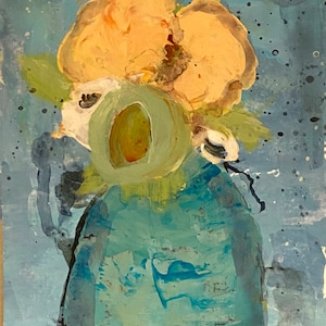 SAVANNAH Original ABSTRACT Floral Acrylic Painting by Judie Mulkey Wall Art Home Decor Gifts