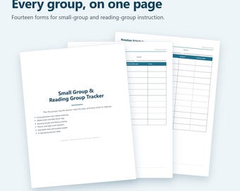 Small Group Data Tracker & Reading Group Forms | Printable Guided Reading, Running Records, Fluency, Regrouping Sheet
