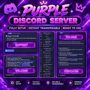 Lila Discord-Server-Vorlage | Einrichtung einer Gaming-Community
