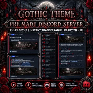 Gothic Discord Server Template| Dark Aesthetic Gaming Community (Digital Download)