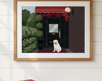 Capri Boston Storefront Print, Boston Wall Art, Restaurant Door Art, Dog Lover Gift, Digital Download, Entryway Decor, Boston Art Print