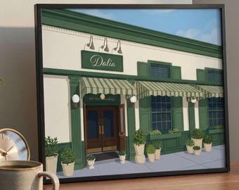 Dalia South Boston Storefront Print, Boston Wall Art, Restaurant Art, Kitchen Decor, Digital Download, Foodie Gift, West Broadway Print
