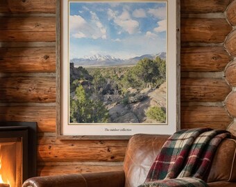 Mt. Yale Colorado Landscape Print, Rocky Mountain Wall Art, Digital Download, Alpine Decor, Printable Nature Illustration