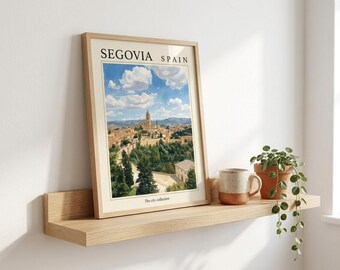 Segovia Spain Print, Spanish Cathedral Old Town Travel Poster, Europe Wall Art Decor (Digital Download)