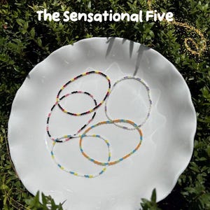 The Sensational Five | Delica Bead Bracelet Set | Colorful Beaded Bracelet Stack | Handmade Disney Inspired Jewelry | Friendship Bracelet