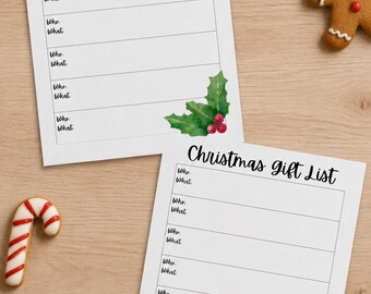 Christmas Gift Planner and Holiday Food Planner - Canva Digital Download Template, Holiday Organizer, Christmas Gift List
