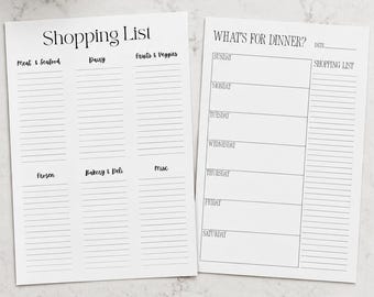 Paquete definitivo para la organización diaria: planificadores de comidas, listas de la compra y listas de tareas (descarga digital de Canva)
