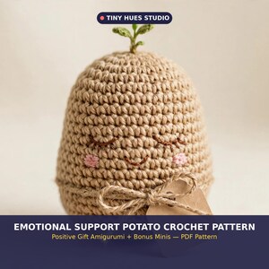 Haakpatroon voor een aardappel als steunfiguur | Amigurumi knuffel als emotionele steun (PDF) | Geschikt voor beginners
