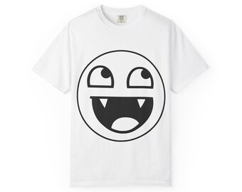 Roblox Smiley Face T-Shirt, Garment-Dyed Cotton, Retro Gamer Tee