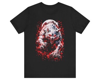 Howling Werewolf Tee | Blood Drip Wolf Graphic T-Shirt