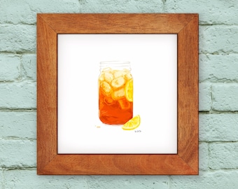 Sweet Tea/Iced Tea (Southern Foodie Kitchen Wall Decor - 8x8 Giclée)