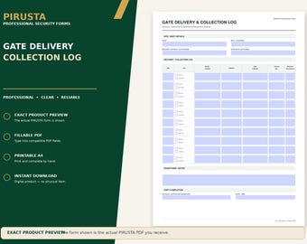Liefer- und Abholprotokoll am Tor – Ausfüllbares A4-PDF (Digitaler Download)