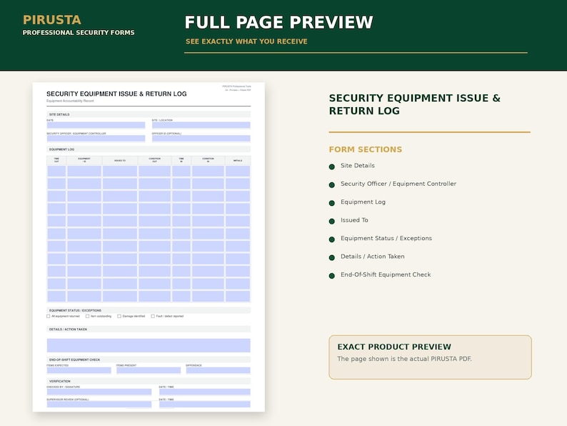 Puede incluir: Un formulario blanco de registro de emisi&oacute;n y devoluci&oacute;n de equipo de seguridad con campos azules para rellenar. El documento incluye secciones para detalles del sitio, una cuadr&iacute;cula de registro, estado, acciones y verificaciones.