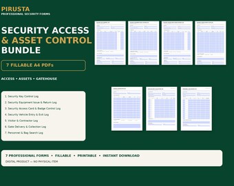 Sicherheitszugangs- und Anlagenkontrollpaket – 7 ausfüllbare A4-PDFs (Digitaler Download)