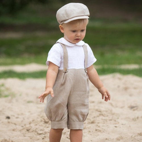 Baby Boy Linen Outfit Toddler Linen Pants Ring Bearer Outfit Etsy