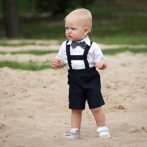 baby boy suspender shorts outfit