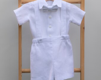 Costume 3 Pièces Pour Garçon - Chemise, Gilet Et Short - Style Gentleman - Mariage, Baptême, Fête - 9 Mois à 8 Ans