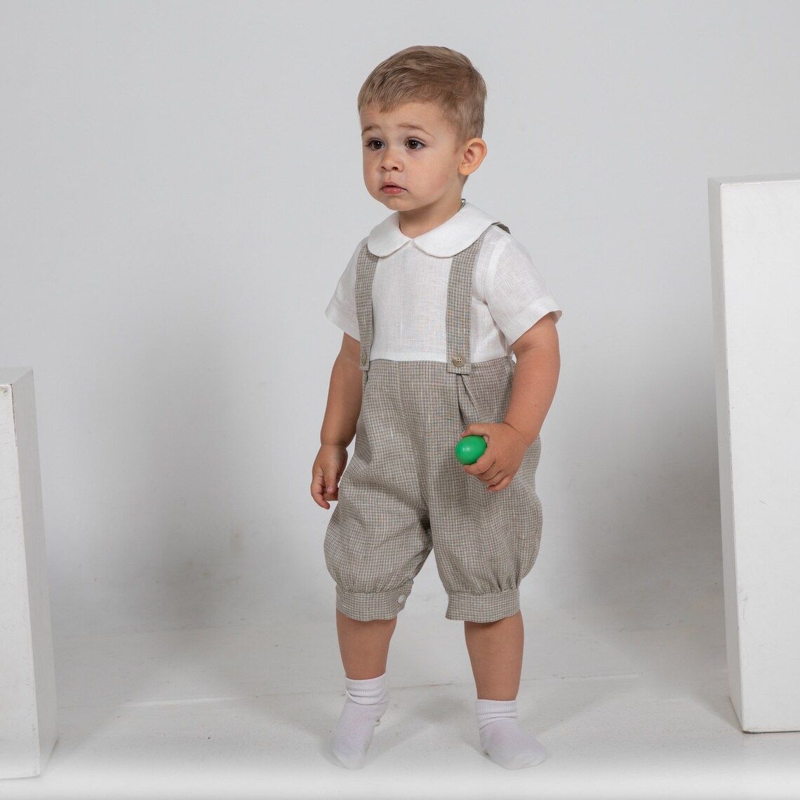 Baby Boy Linen Romper Toddler Boy Overalls Boy Jumpsuit Rustic Etsy
