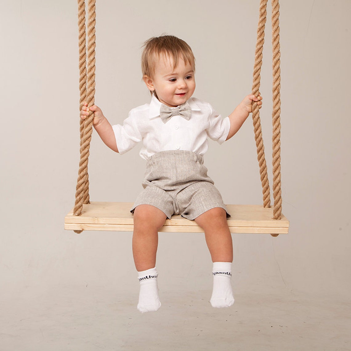 Baby boy linen suit Ring bearer outfit Rustic wedding boy Etsy