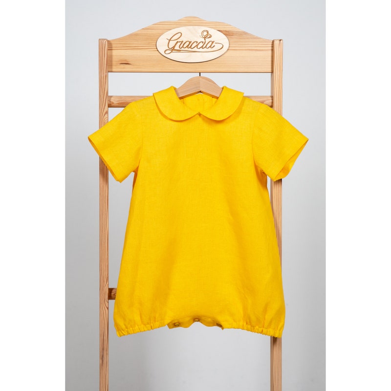 Baby Olive Quilted Yellow Kimono Romper