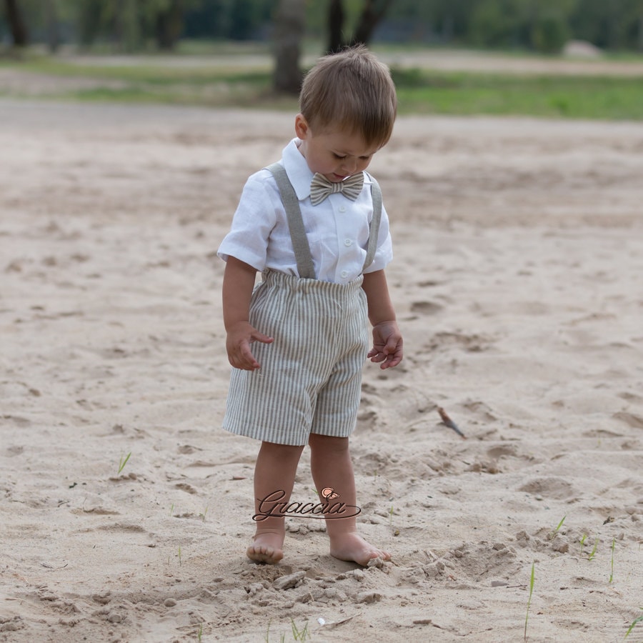 Baby boy red shorts with suspenders store