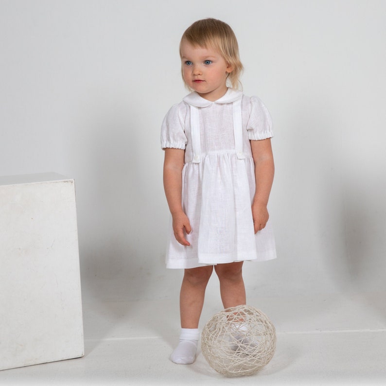 linen baptism dress