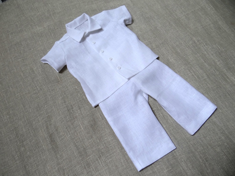Boy baptism suit White pants shirt Toddler pants outfit Etsy