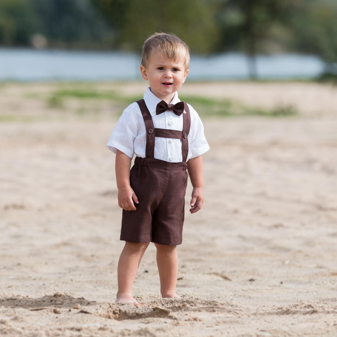 Page Boy Brown Outfit Baby Boy Brown Linen Suit Boy Brown Etsy Denmark