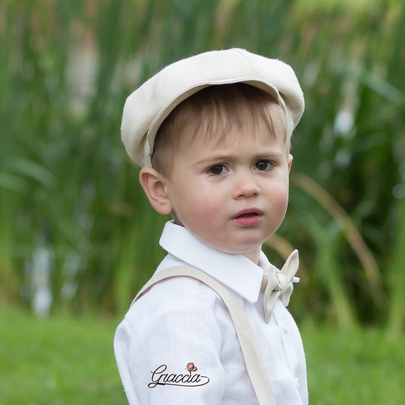 Baby Boy Light Beige Hat Newsboy Hat Size 12 18 Month Linen Etsy Hong