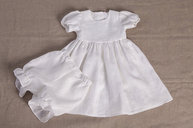 linen baptism dress