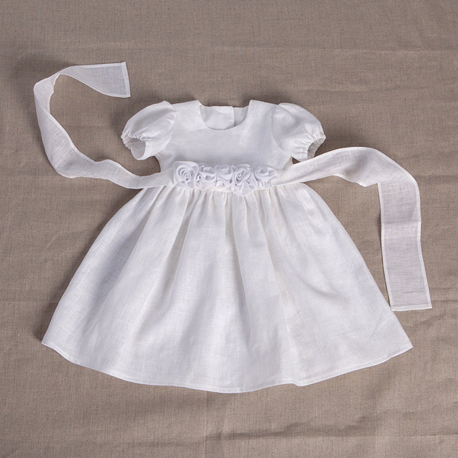 Baby girl white dress Baptism linen dress bloomers Toddler Etsy
