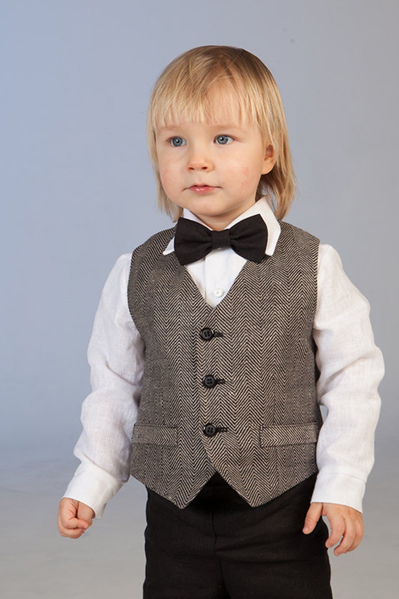 Ring bearer outfit Baby boy linen suit Boy wedding formal