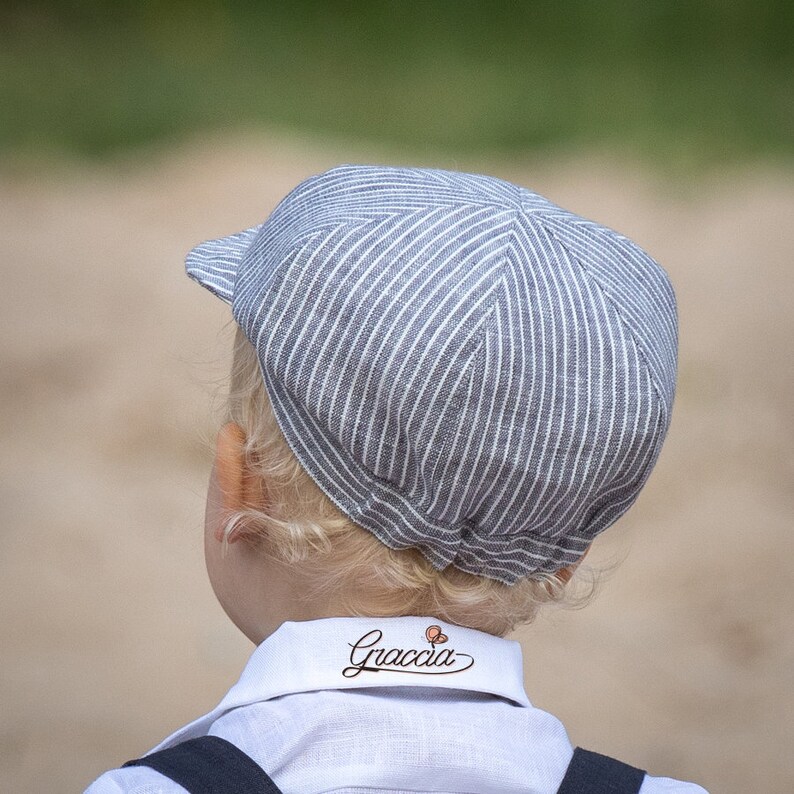 Baby Boy Gray Linen Suit Newsboy Ring Bearer Outfit Toddler Etsy