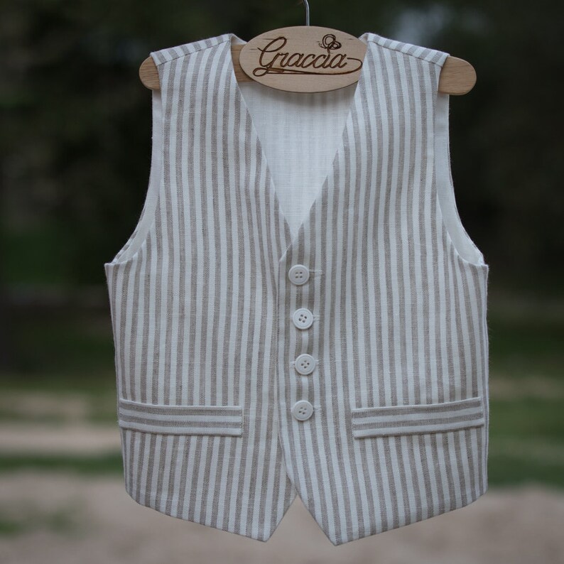 Baby Boy off White Linen Suit Toddler Boy Vest Pants Shirt Bow Etsy