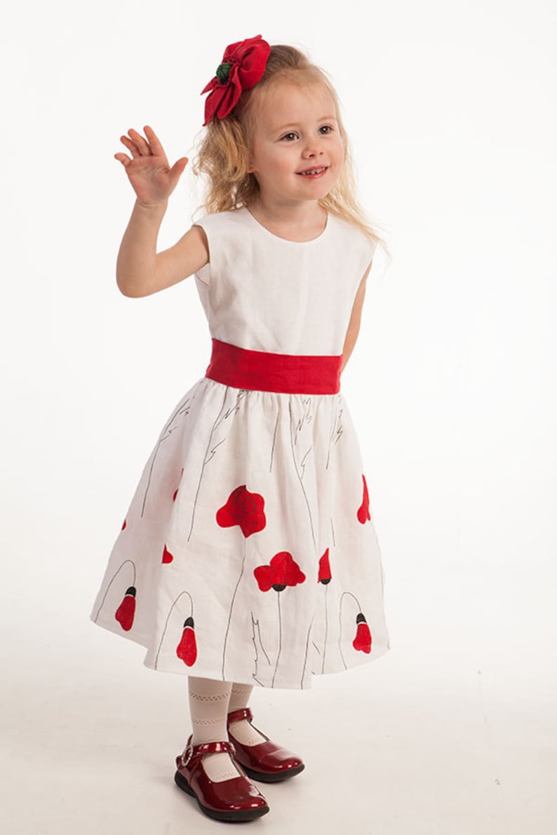 Girl Linen Dress Flower Girl Dress Baby Girl Dress 1st Etsy