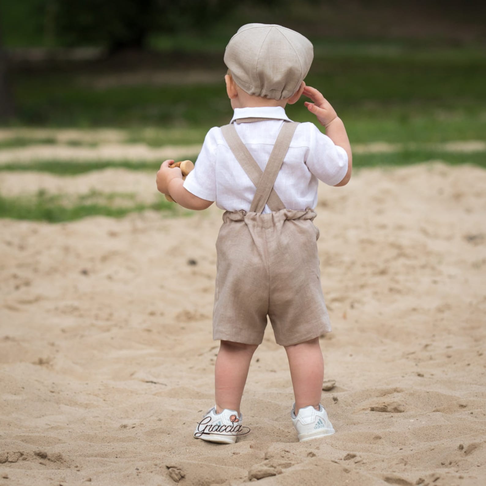 Baby Boy Beige Linen Suit Rustic Page Boy Outfit Beige Newsboy Etsy