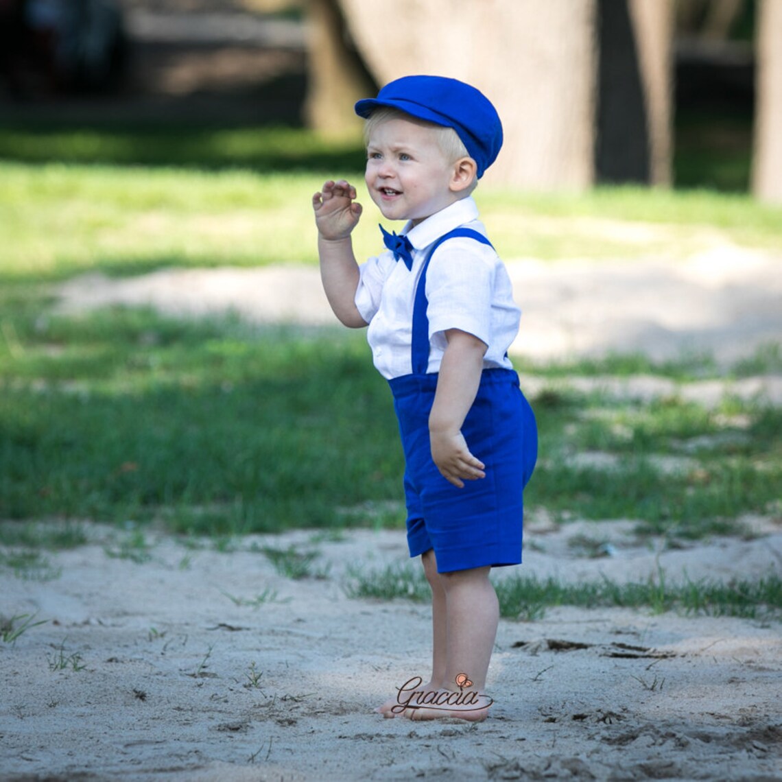 Baby Boy Royal Blue Outfit Toddler Royal Blue Newsboy Hat Etsy