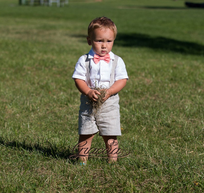 Ring bearer outfit Baby boy shorts with suspenders 1st Etsy